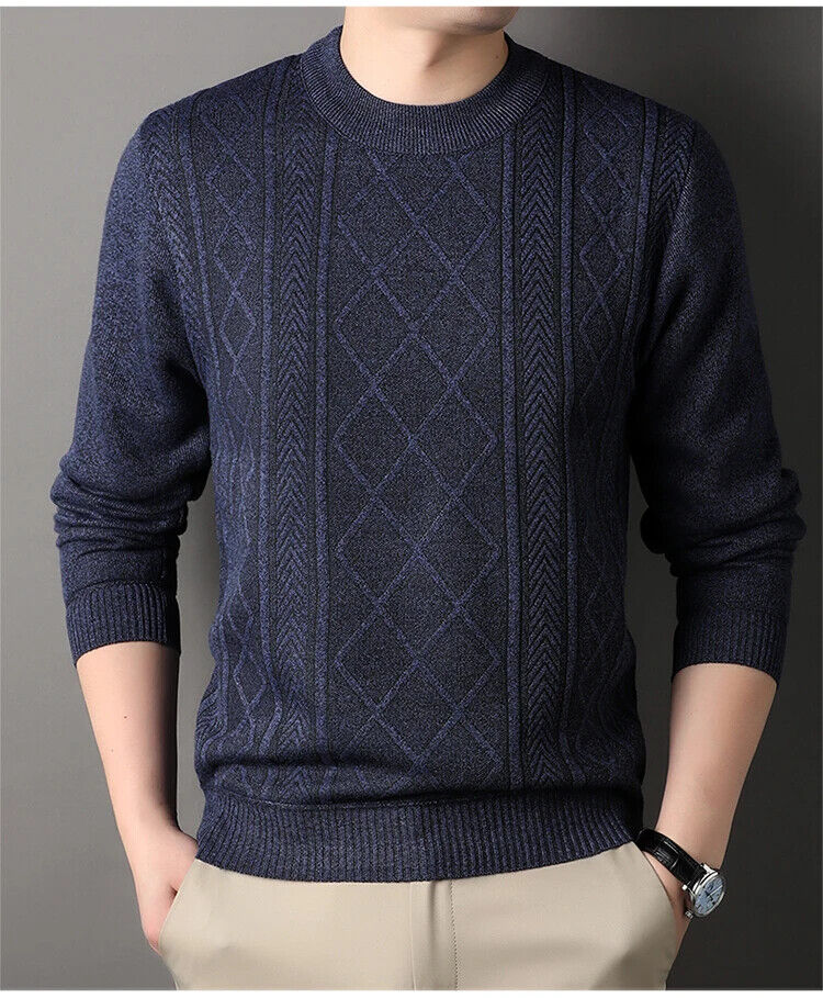 Wollpullover Strickpullover Klassisch Business Style Casual Weihnachten Winter