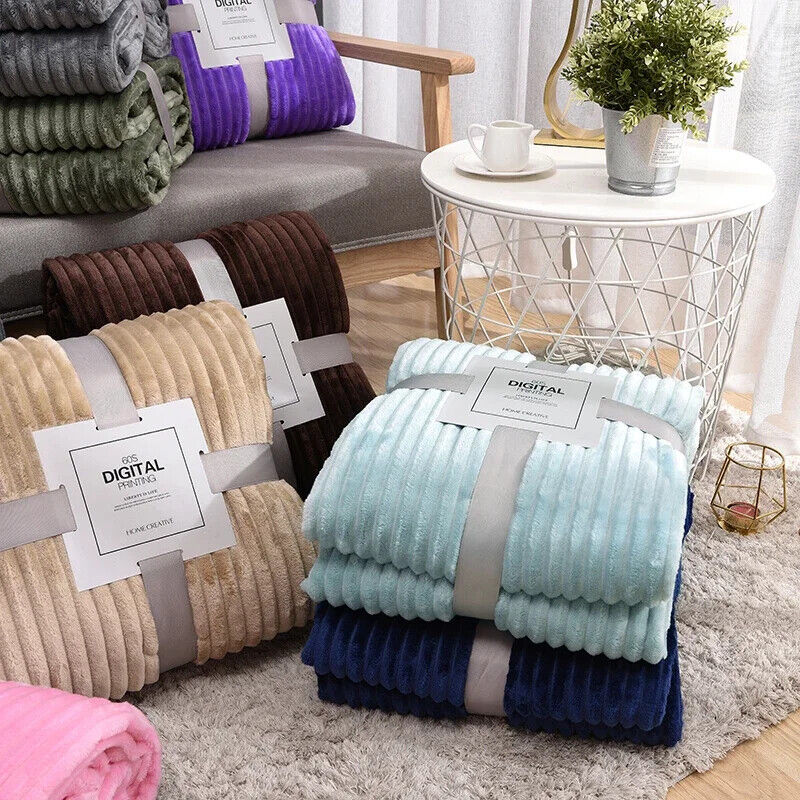 HABO Decke Warm Bettdecke Flauschig Kuscheldecke Flanell Rosa Blau Weich Winter