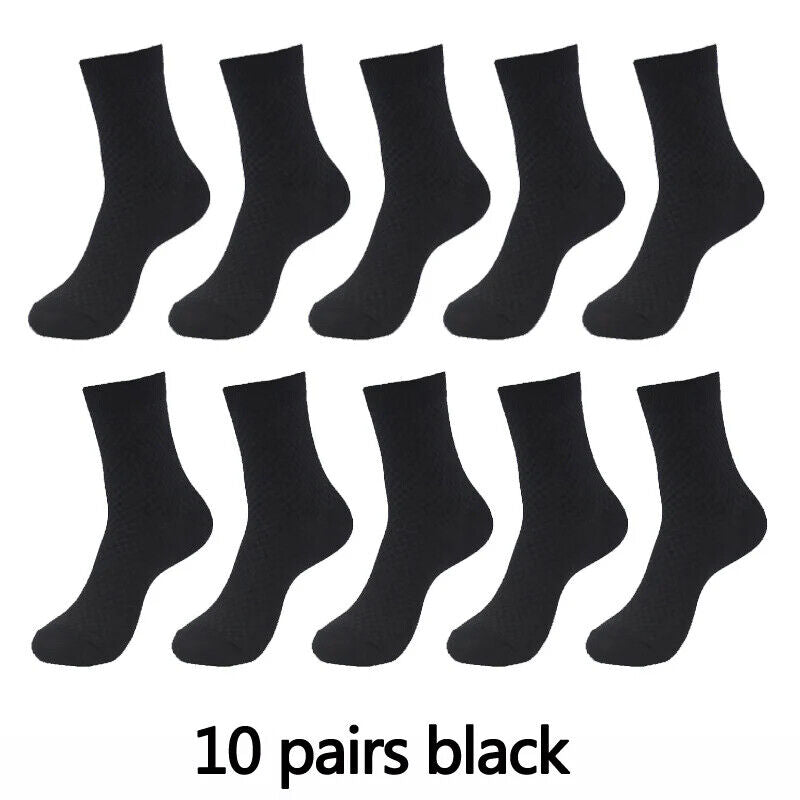 10 Paar Herren Socken Bambusfaser Atmungsaktiv Lang Business Casual Gr. 38-46
