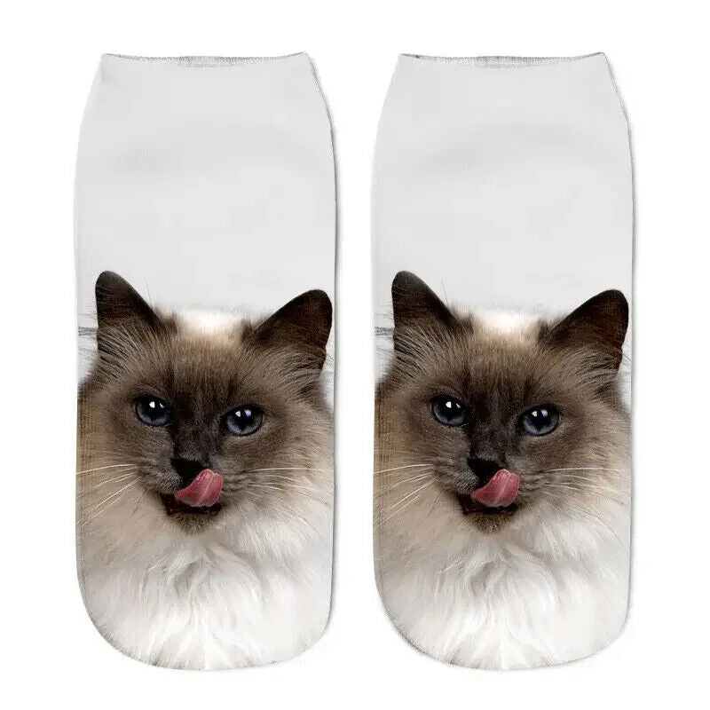 HABO Baumwoll Socken Katzen Bären Design lustige Socken atmungsaktiv Geschenk