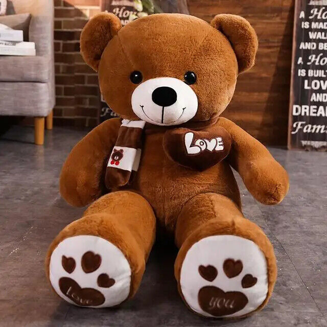 Teddybär Mit Schal Kuscheltier süßer Bär Plüschtier Geschenk für Kinder 4 Farben