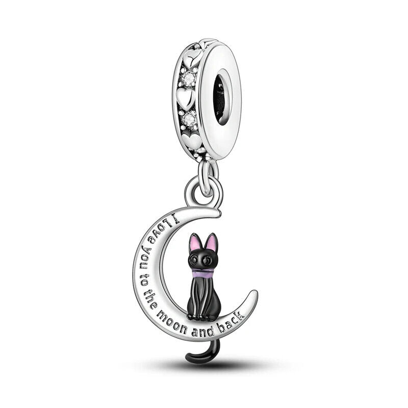 HABO TiereSerie Charms Silber – Hund, Katze Perlen für Pandora Armband Anhänger