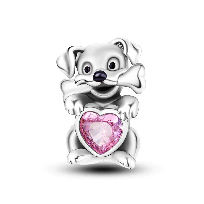HABO TiereSerie Charms Silber – Hund, Katze Perlen für Pandora Armband Anhänger