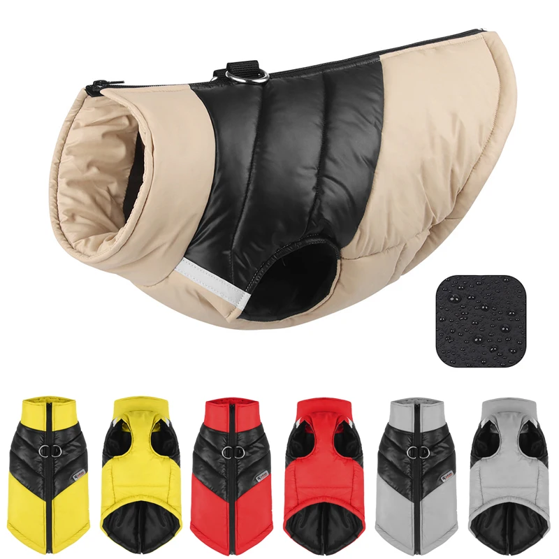 HABO Wasserdichte Hundejacke Steppjacke Warm Winter S - 5XL Hund Reißverschluss