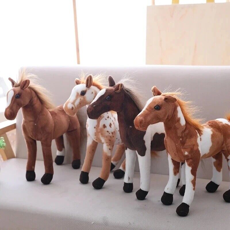 Pferd Plüschtier 28cm Groß Stofftier Kinder Geschenk Realistisch Deko Kuschel