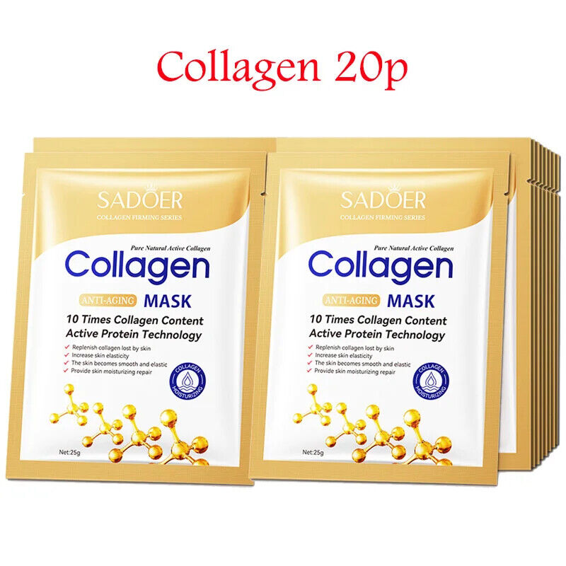 Korean Skincare Hyaluronsäure Kollagen Gesicht Maske Hautpflege 20 Stücke