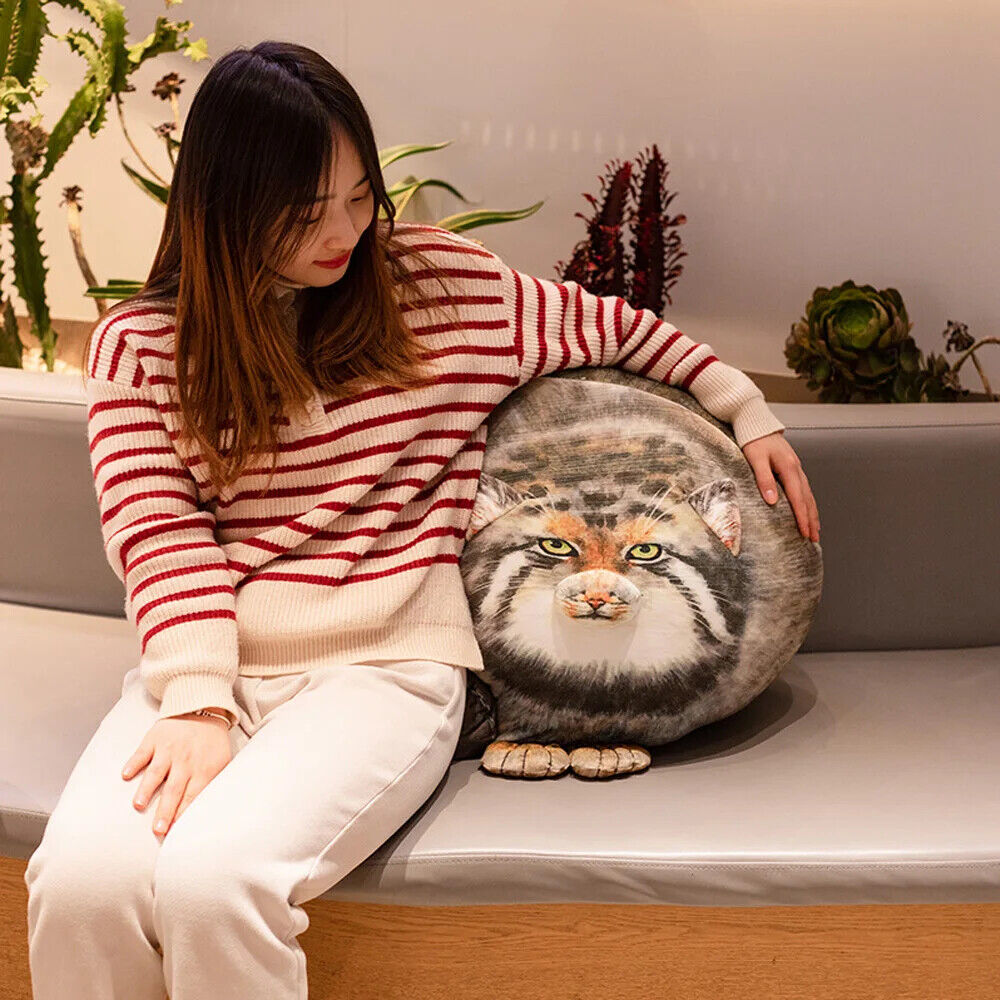 Bedrucktes Katzenkissen Dicke Katze Stofftier Kissen bedruckt weich kuschelig