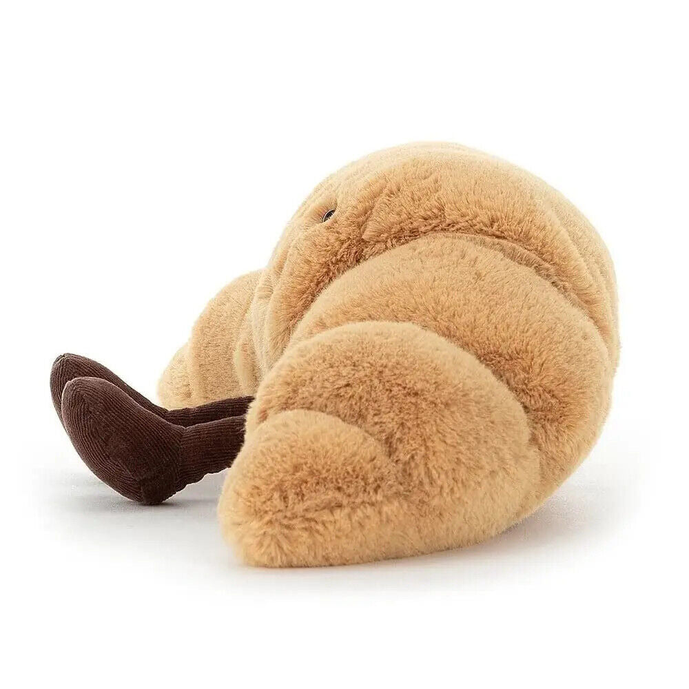 HABO Croissant Lächelnd Plüsch Kissen Kuscheltier Brot Stofftier Geschenk Braun