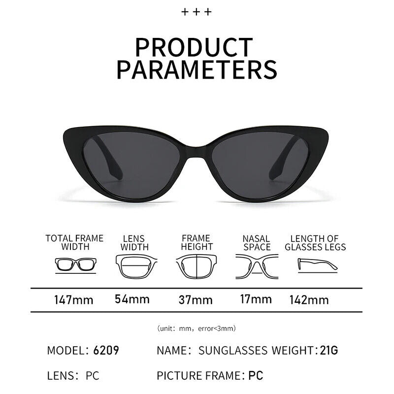 HABO Vintage Cat Eye Frauen Sonnenbrille Stylish Damen Schwarz Braun 2024 Retro