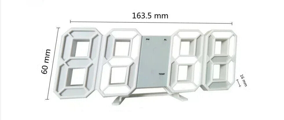 3D Digitale Wanduhr Dekoration Glow Leucht Elektronische Uhr Wohnzimmer LED Uhr