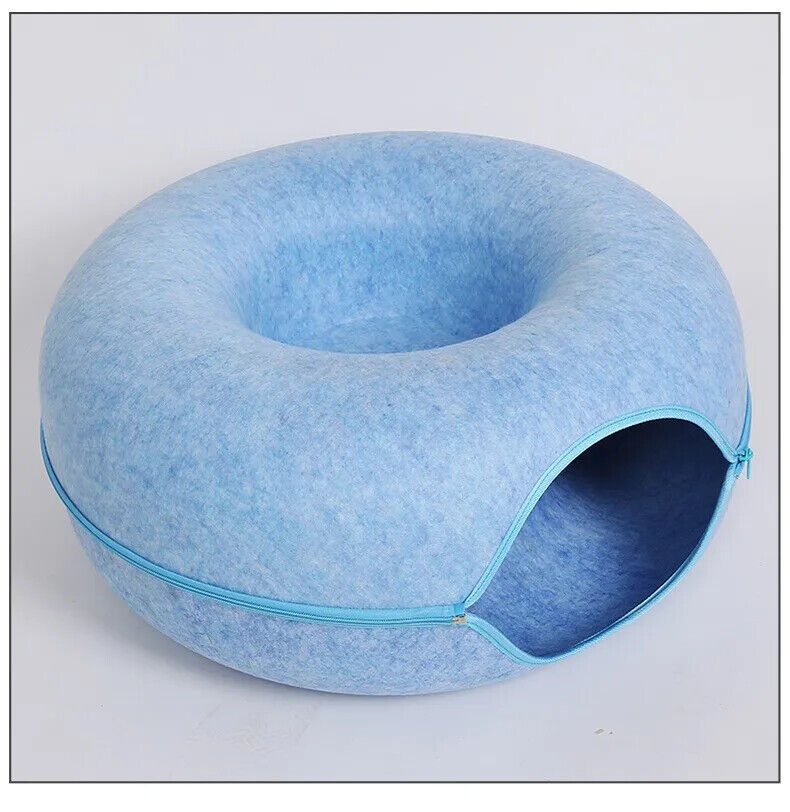 HABO Donut Katzenbett mit Interaktivem Tunnel – Haustier Spielzeug