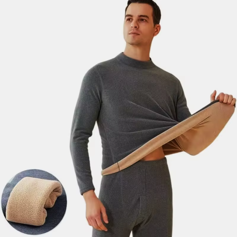 HABO Thermo Unterwäsche für Männer – 2 Stück Set, Mock-Neck, Unterhosen & hemden