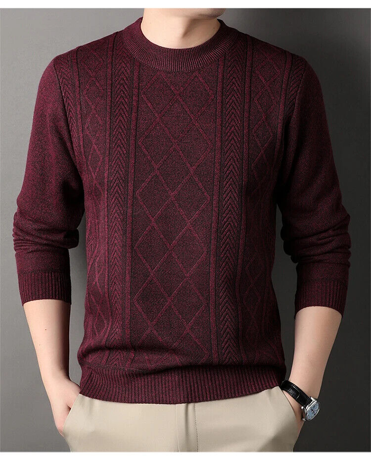 Wollpullover Strickpullover Klassisch Business Style Casual Weihnachten Winter