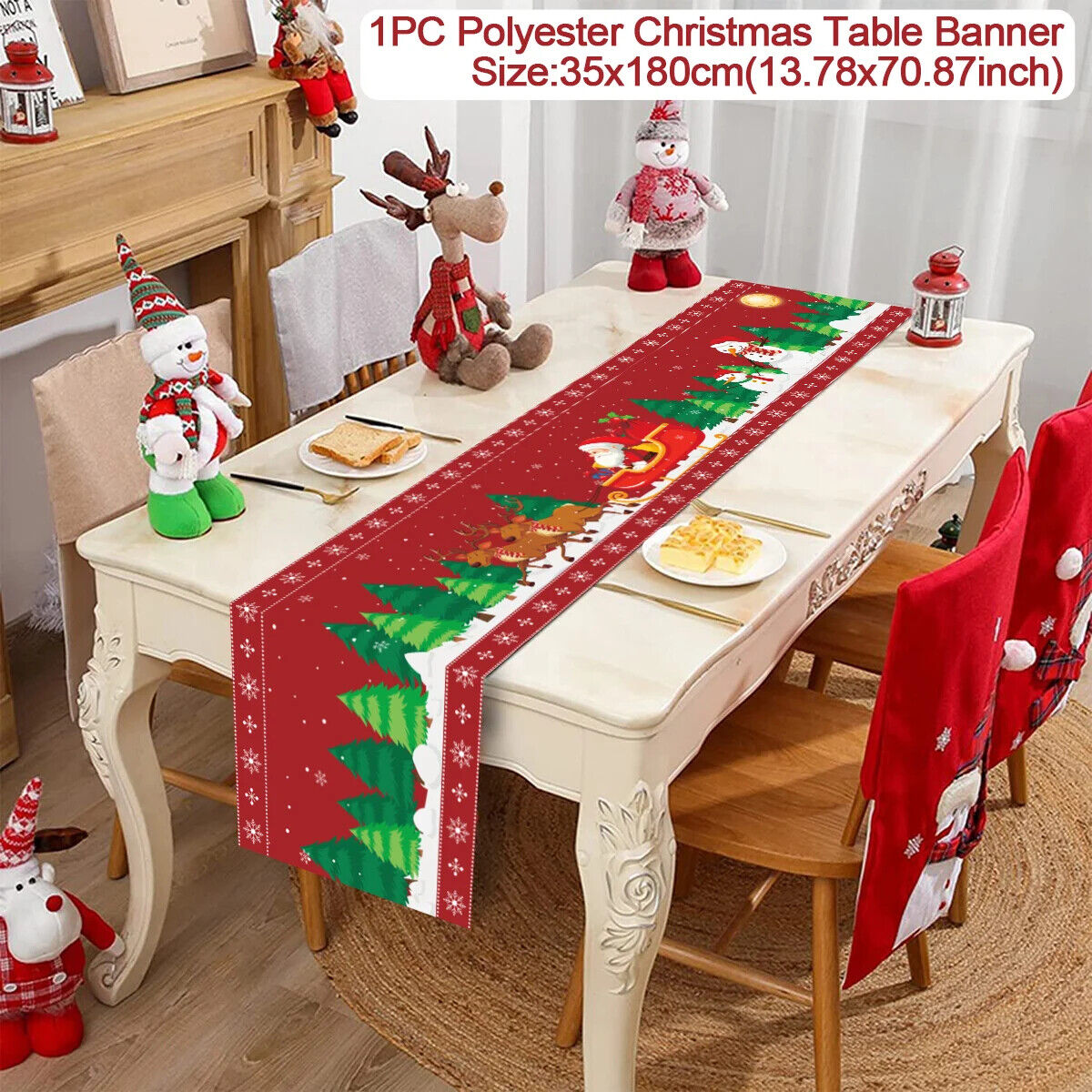 Tischdecke Weihnachten Tisch Läufer Dekoration Christmas Tischbezug Tischdeko