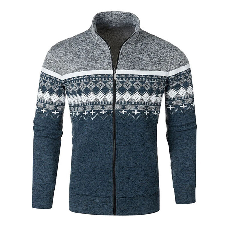 Rollkragenpullover High Neck Sweatshirt Herren Zipper Pullover Winter Weihnacht