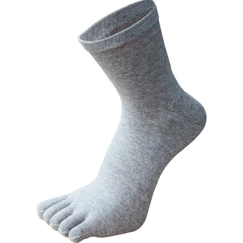 HABO Zehensocken Baumwoll Crew-Socken für Sport, Laufen, Einfarbig