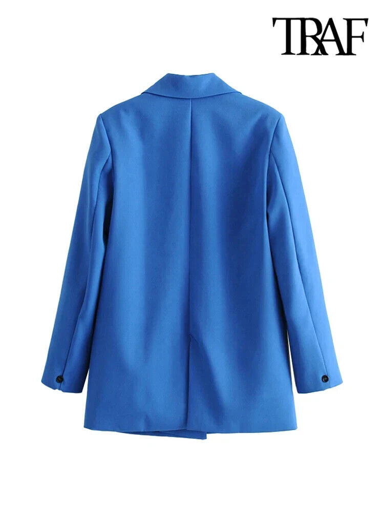 HABO Damen Blazer Zweireiher Schick Kragen Business Büro Langarm Knöpfe Mode