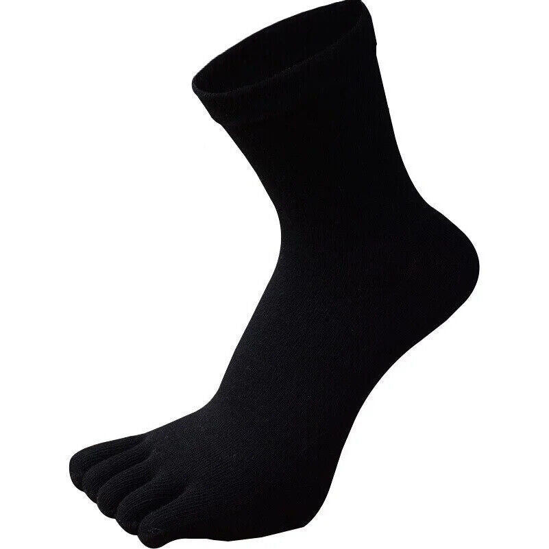 HABO Zehensocken Baumwoll Crew-Socken für Sport, Laufen, Einfarbig