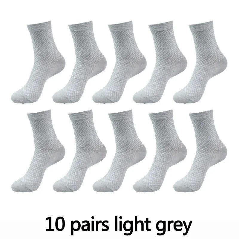 10 Paar Herren Socken Bambusfaser Atmungsaktiv Lang Business Casual Gr. 38-46