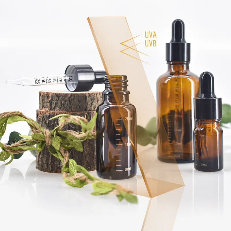HABO Tropfflaschen 5-100ml Fläschchen Spender Dunkles Glas Getönt Klein Pipette