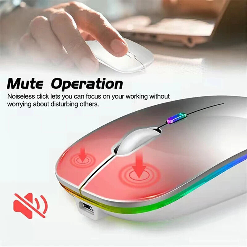 Wireless Office Gaming Maus hochwertig RGB Drahtlose Maus Aufladbar Bluetooth