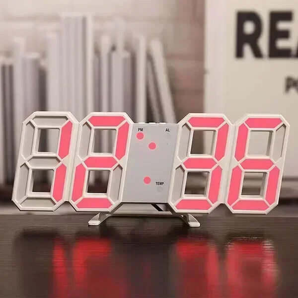 3D Digitale Wanduhr Dekoration Glow Leucht Elektronische Uhr Wohnzimmer LED Uhr