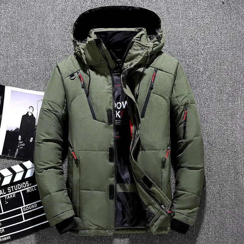 HABO Winterjacke Parka Mantel Männer dick Mit Kapuze Daunen Jacke Casual