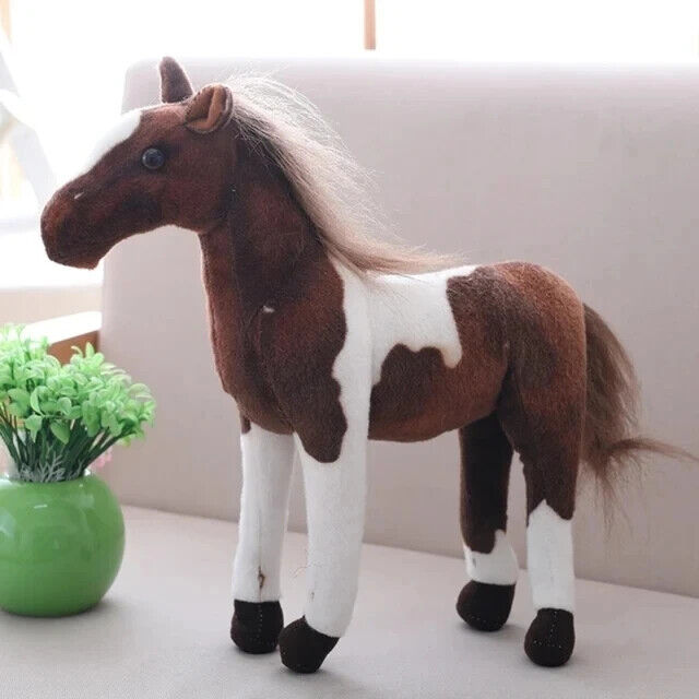 Pferd Plüschtier 28cm Groß Stofftier Kinder Geschenk Realistisch Deko Kuschel