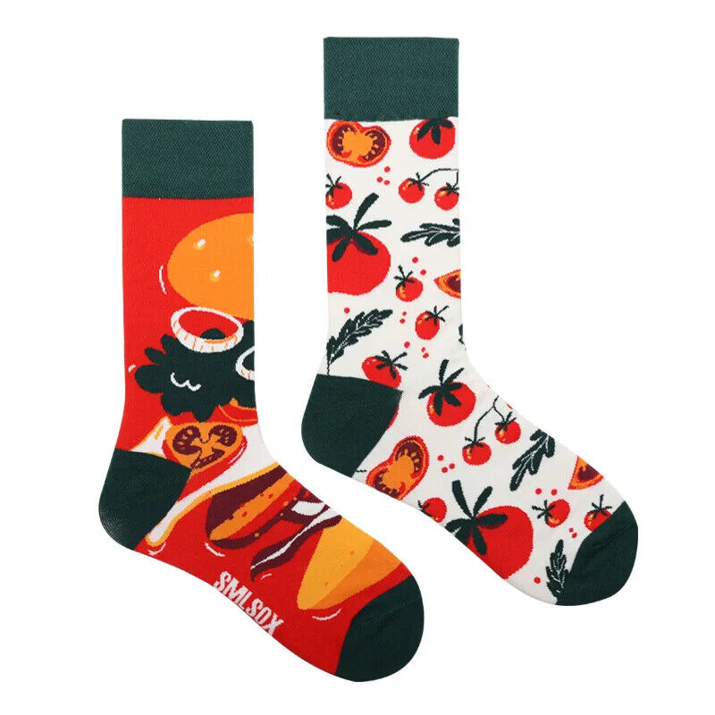 HABO 1 Paar Lustige Socken Ketchup Pommes Eis Noten Pilze Geschenk Mann Frauen