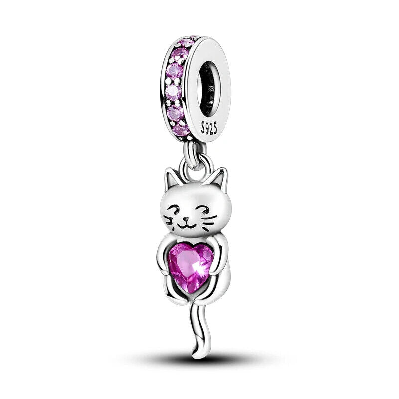 HABO TiereSerie Charms Silber – Hund, Katze Perlen für Pandora Armband Anhänger