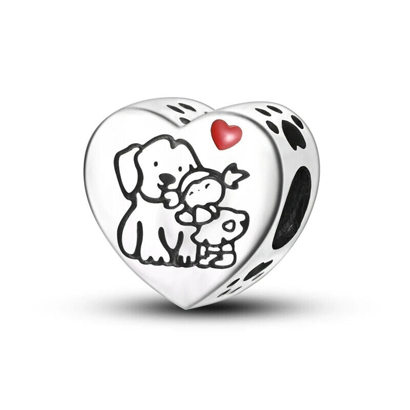 HABO TiereSerie Charms Silber – Hund, Katze Perlen für Pandora Armband Anhänger