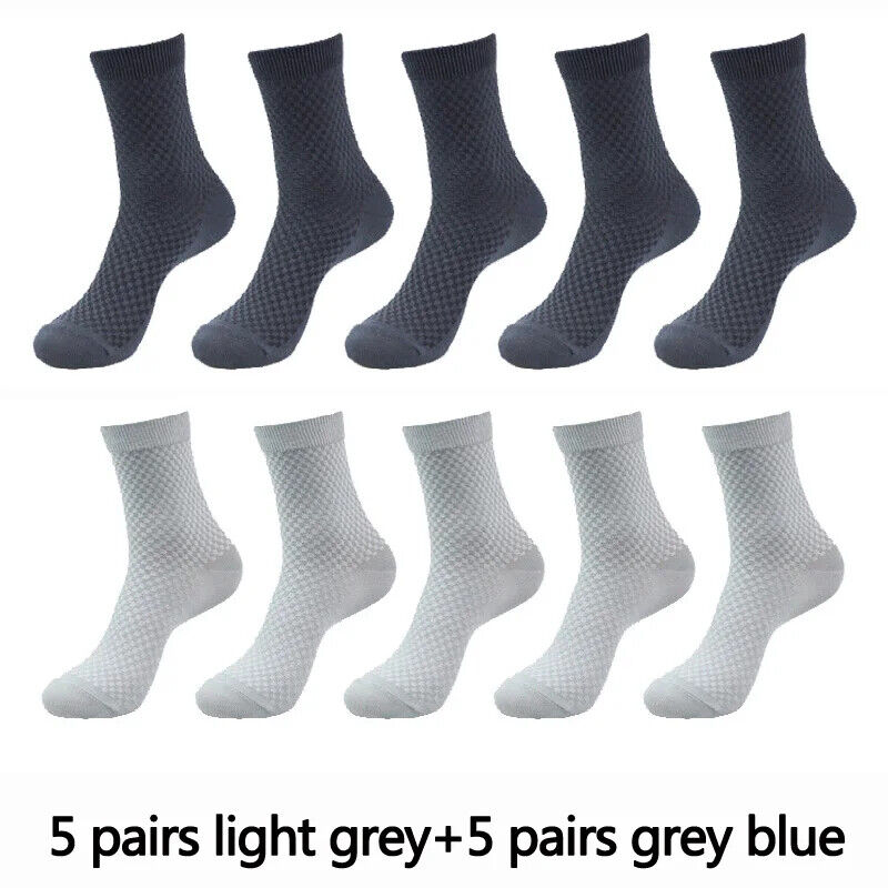 10 Paar Herren Socken Bambusfaser Atmungsaktiv Lang Business Casual Gr. 38-46