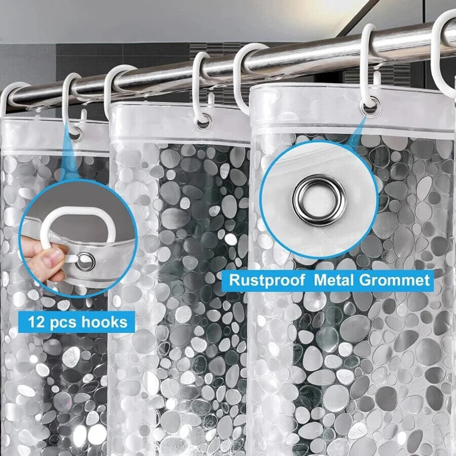 HABO Duschvorhang Mit Glitzer Stein Effekt Undurchsichtig Bad Dusche Badewanne