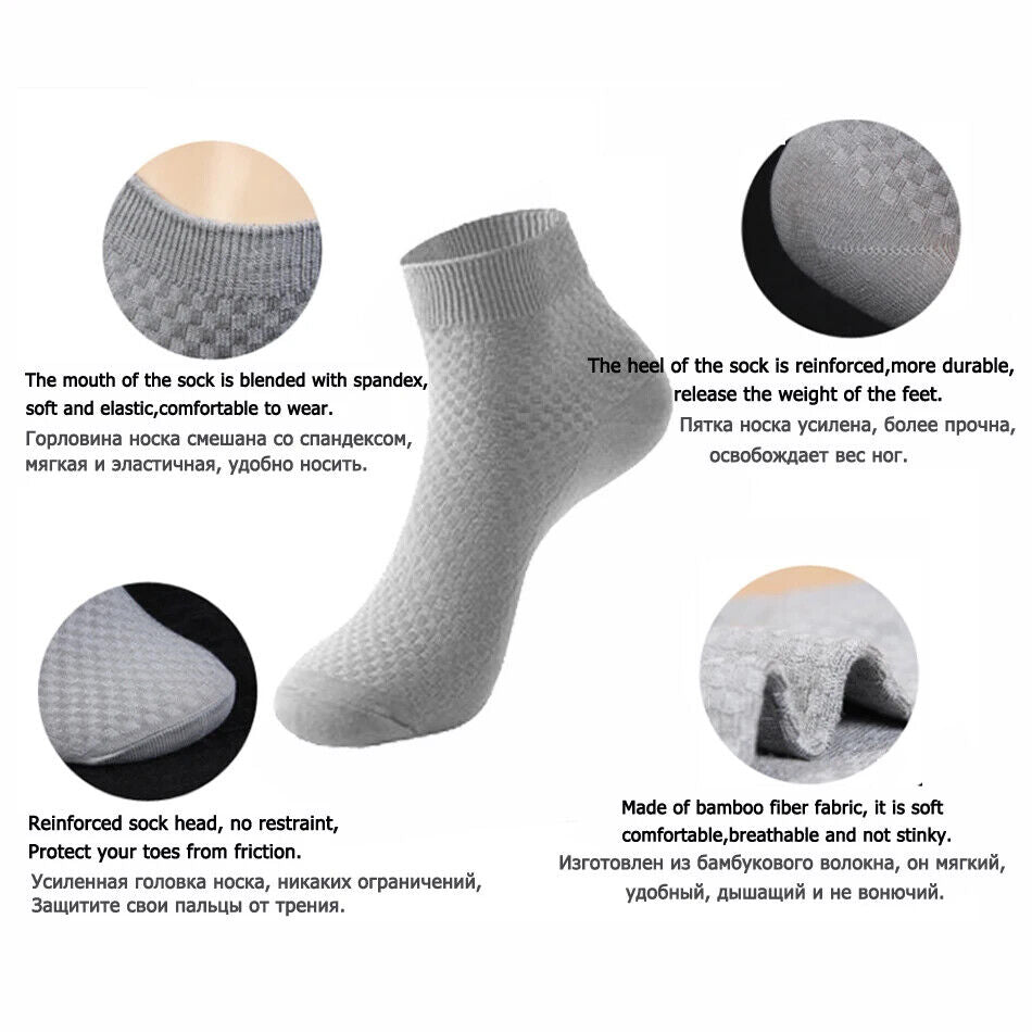 10 Paar Herren Socken Bambusfaser Atmungsaktiv Lang Business Casual Gr. 38-46