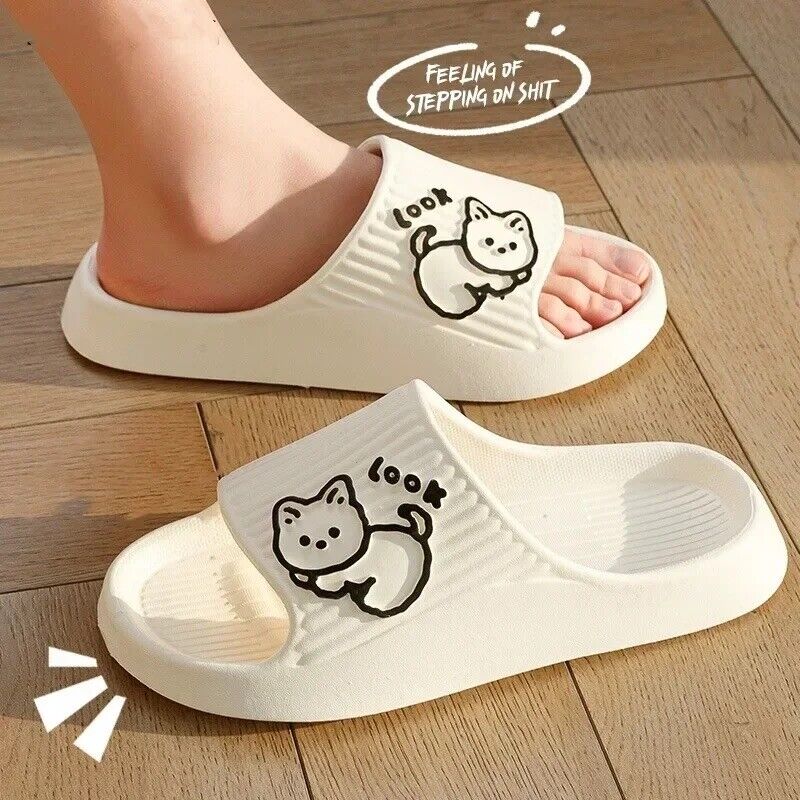 HABO Katze Hausschuhe Damen Badeschuhe Süß Strand Flip Flop Koreanisch Latschen