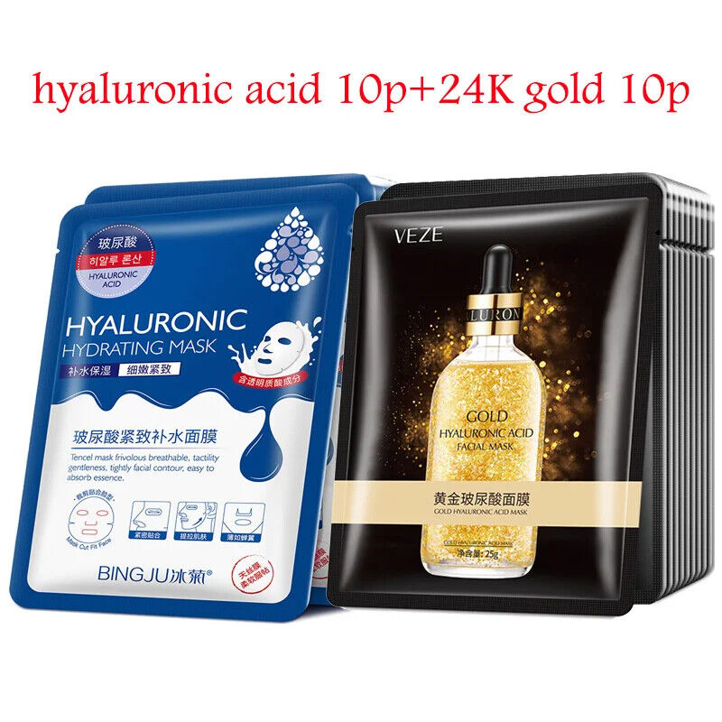 Korean Skincare Hyaluronsäure Kollagen Gesicht Maske Hautpflege 20 Stücke