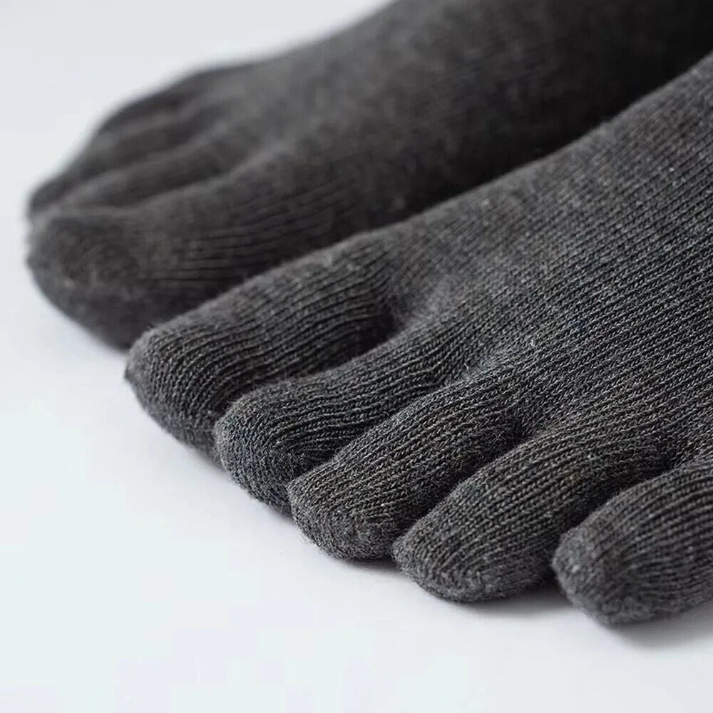 HABO Zehensocken Baumwoll Crew-Socken für Sport, Laufen, Einfarbig
