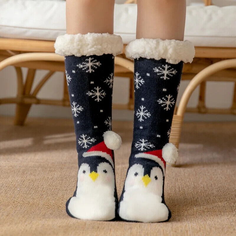 HABO Warme Wintersocken Weihnachtsdesign Weihnachten Plüsch Socken Geschenk