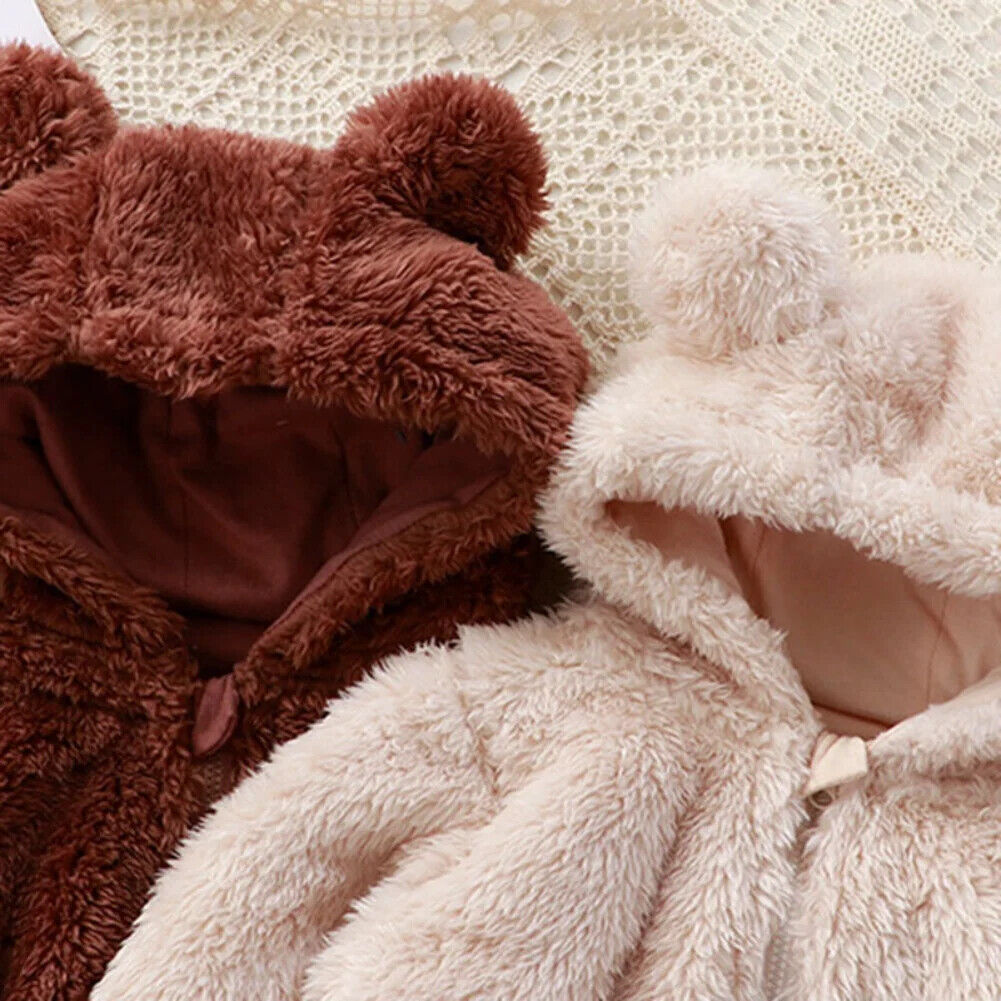 Baby Ganzkörperanzug Winter niedlicher Bären Schlafanzug Kleinkind Strampler