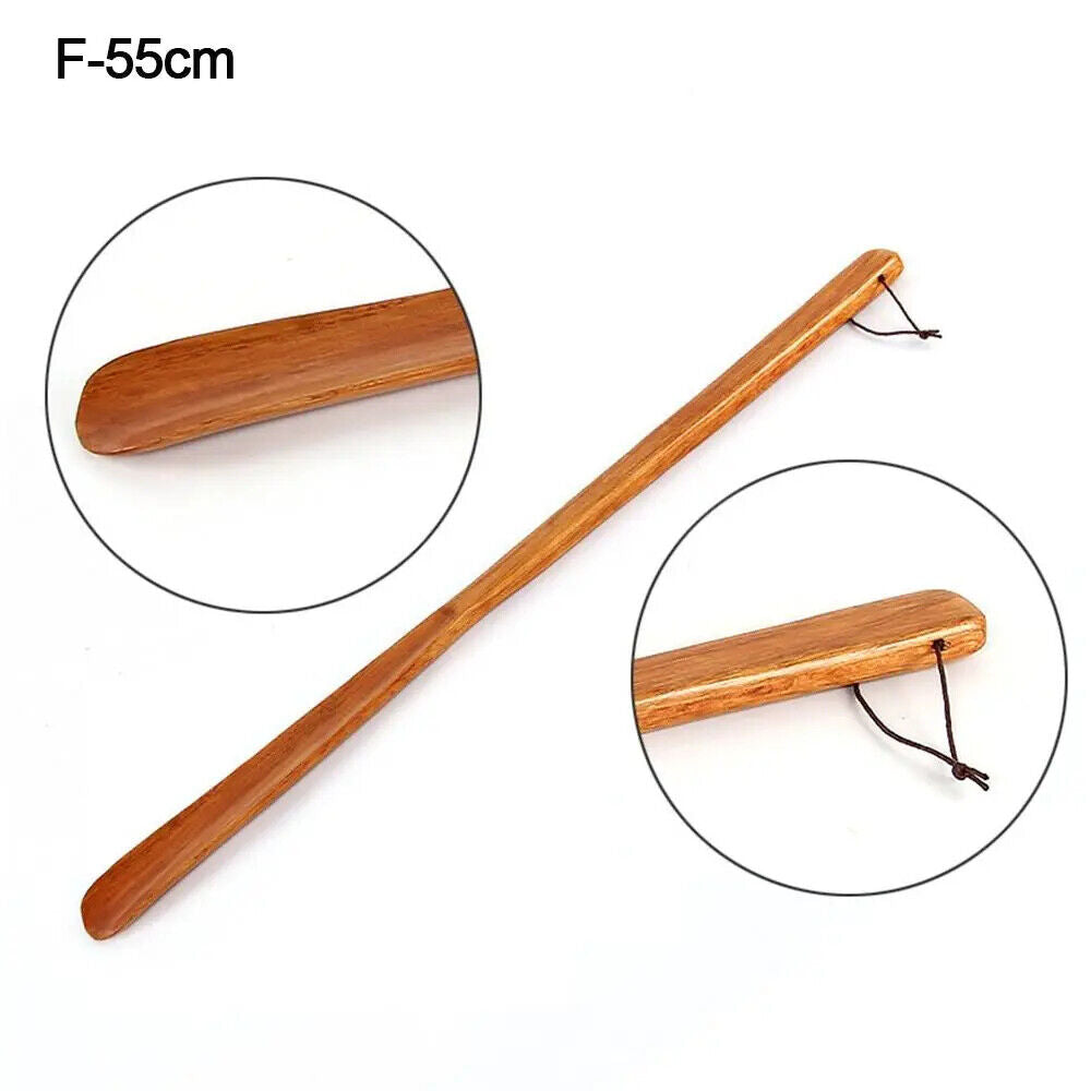 HABO Tragbarer Holz Schuhanzieher Hängeschlaufe, für Senioren und Schwangere