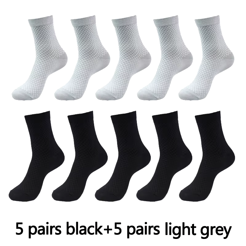 10 Paar Herren Socken Bambusfaser Atmungsaktiv Lang Business Casual Gr. 38-46