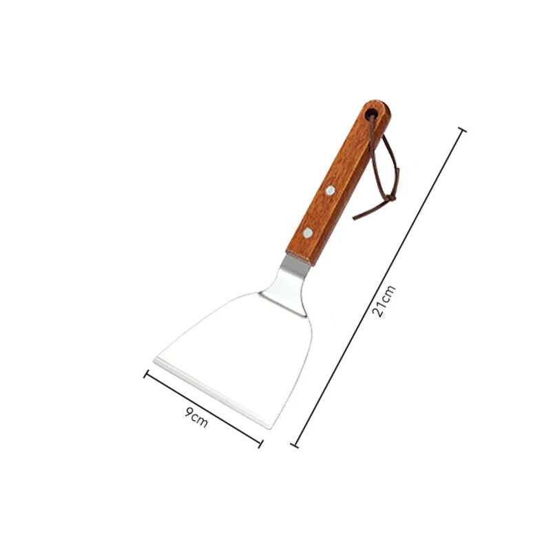 HABP Pfannen Wender Edelstahl Mit Holzgriff Schaber Grillen Küche Braten Kochen