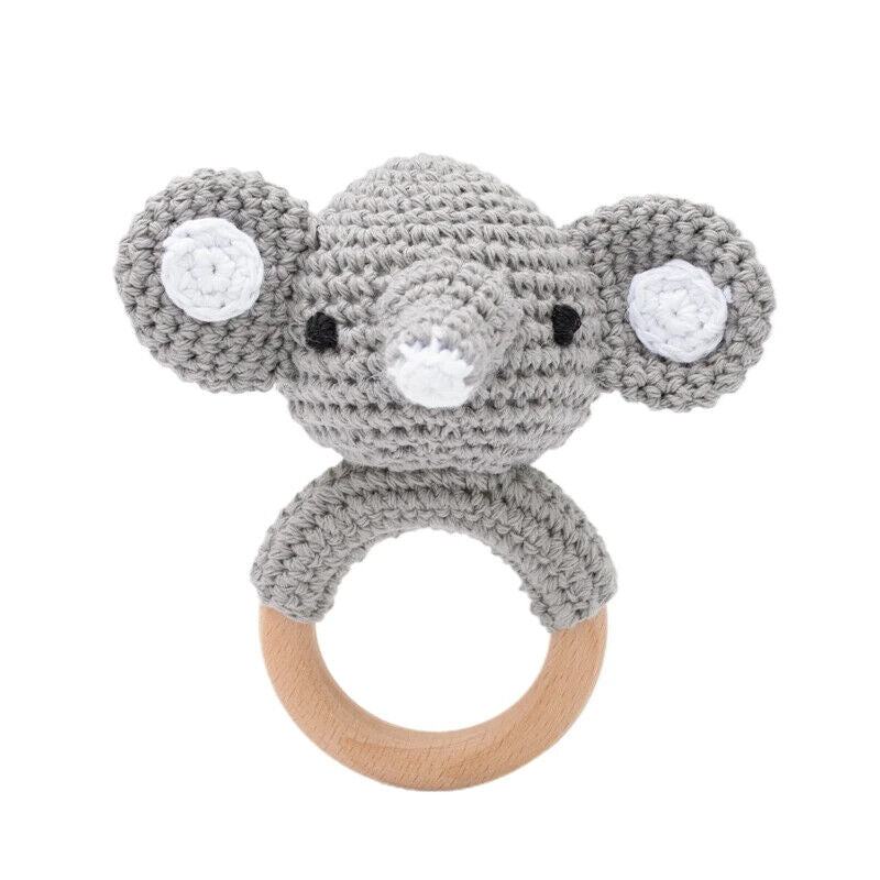 HABO Baby Häkel Tier Rassel Mit Ring Bär Teddy Hase Hund Spielzeug Kleinkind