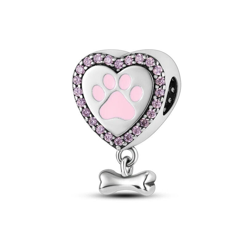 HABO TiereSerie Charms Silber – Hund, Katze Perlen für Pandora Armband Anhänger