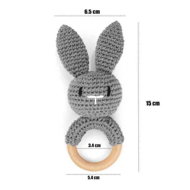 HABO Baby Häkel Tier Rassel Mit Ring Bär Teddy Hase Hund Spielzeug Kleinkind