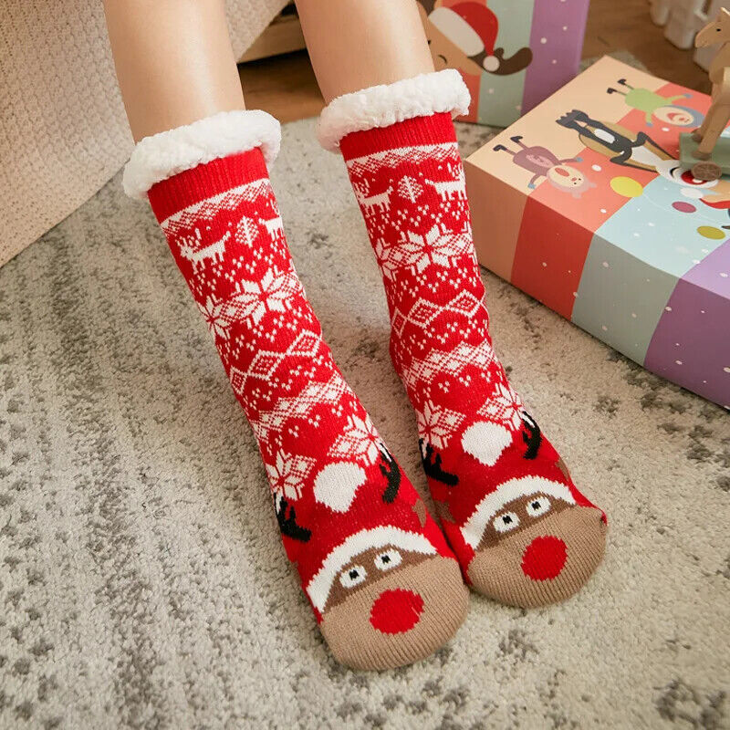 HABO Warme Wintersocken Weihnachtsdesign Weihnachten Plüsch Socken Geschenk