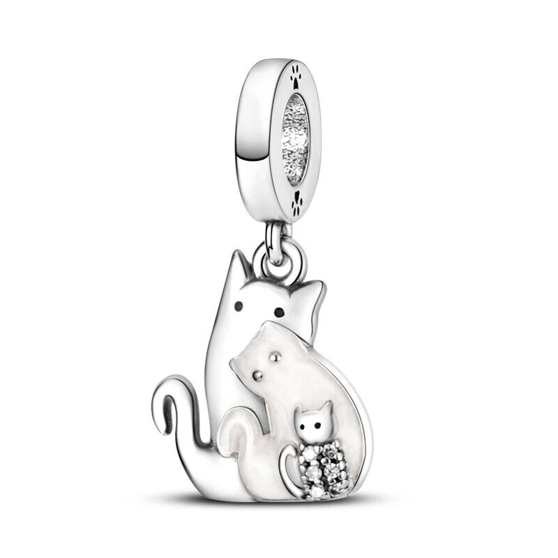 HABO TiereSerie Charms Silber – Hund, Katze Perlen für Pandora Armband Anhänger