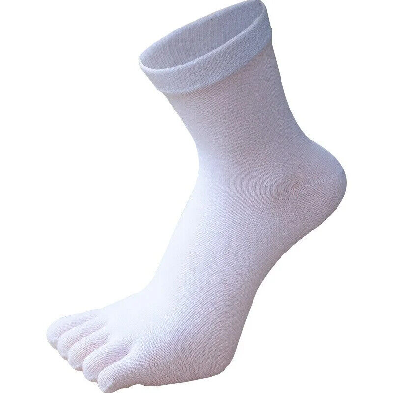 HABO Zehensocken Baumwoll Crew-Socken für Sport, Laufen, Einfarbig