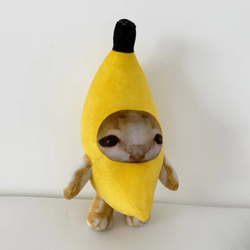 17 Cm Bananenkatzen-Puppen-Anhänger, Schlüsselanhänger,Weinende Fröhliche Banane
