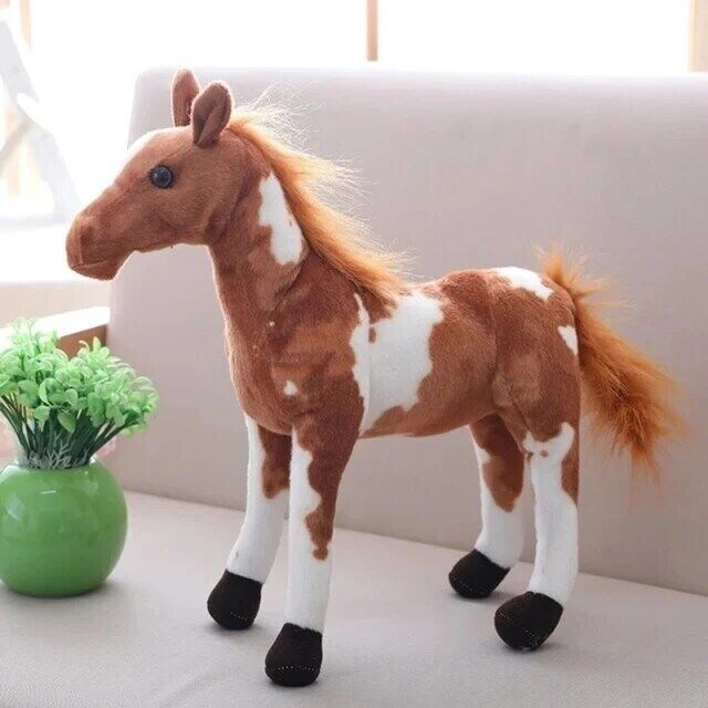 Pferd Plüschtier 28cm Groß Stofftier Kinder Geschenk Realistisch Deko Kuschel